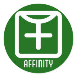 Affinity : Female Round Dark Sticker