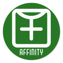 Affinity : Female Round Dark Sticker