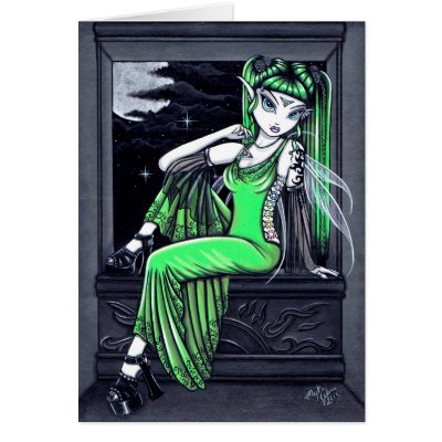 Affinity Green Tattoo Fairy Card by mykajelina