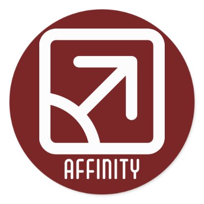 Affinity : Male Round Dark Sticker by jamieco