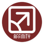 Affinity : Male Round Dark Sticker