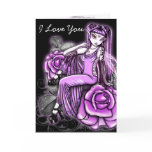 "Affinity" Pink Rose Fairy Art Avery Card