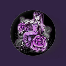 "Affinity"  Pink Valentines Day Rose Fae Button buttons