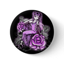 "Affinity"  Pink Valentines Day Rose Fae Button