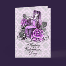 "Affinity"  Pink Valentines Day Rose Fae Card cards