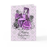"Affinity"  Pink Valentines Day Rose Fae Card