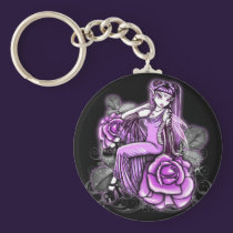 "Affinity"  Pink Valentines Day Rose Fae Keychain keychains
