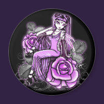 "Affinity"  Pink Valentines Day Rose Fae Magnet magnets