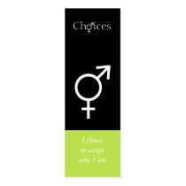Affirmation bookmark with girl guy symbol business card