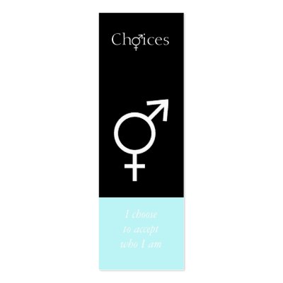 Affirmation bookmark with girl guy symbol business card by erroha