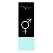 Affirmation bookmark with girl guy symbol business card