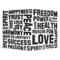 affirmations black - background clear binder