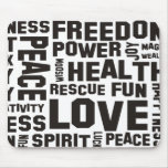 affirmations black - background clear mousepads