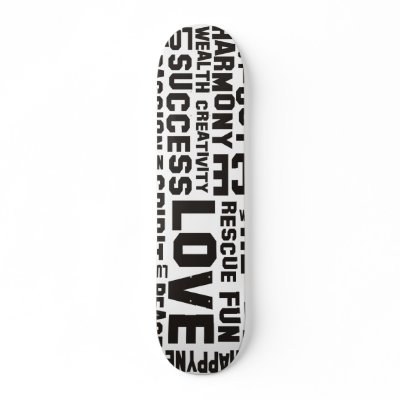 affirmations black - background clear skateboard decks by EDDArtSHOP