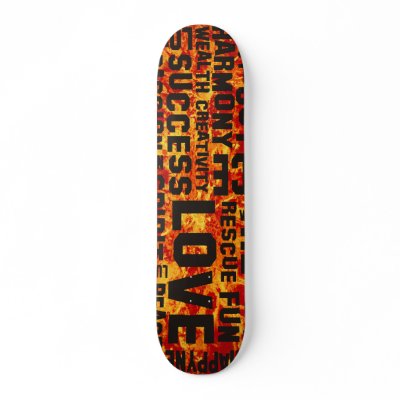 affirmations black - fire red paint skate board by EDDArtSHOP