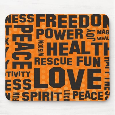 affirmations black - orange dots mousepads by EDDArtSHOP