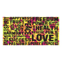 affirmations black - pink green splatter personalized photo card