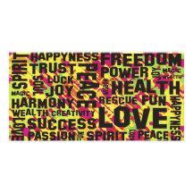 affirmations black - pink green splatter personalized photo card