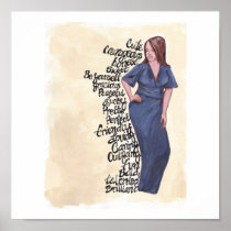 Affirmations for the lady in blue posters