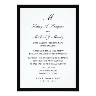 Customized wedding reception invitations
