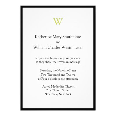 Affordable Monogram Wedding Invitations
