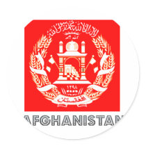 Afghan Emblem Round Stickers