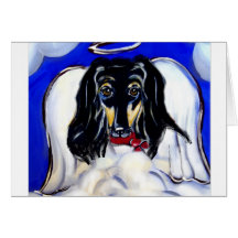 Afghan hound angel greeting cards