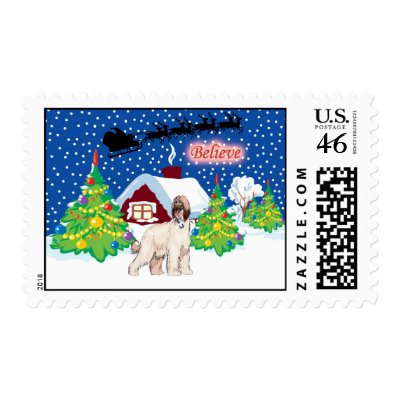 Afghan Hound Believe In Santa Postage by freespiritdesigns