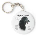 Afghan Hound (blk) History Design Keychains