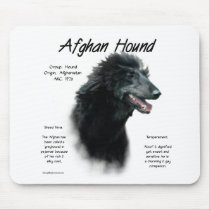 Afghan Hound (blk) History Design mousepads by GreyWolfCreation Afghan Hound (blk) History Design mousepads