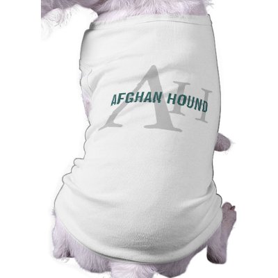 Afghan Hound Breed Monogram Dog Tshirt by FCACshelter