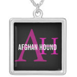 Afghan Hound Breed Monogram Pendants