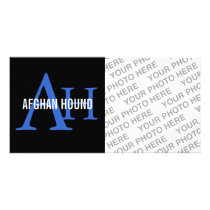 Afghan Hound Breed Monogram Photo Cards
