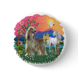 Afghan Hound (brindle cream) Button