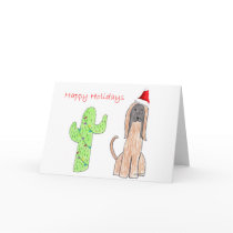 Afghan Hound Cactus Christmas cards by giftsjustforuholiday Afghan Hound Cactus Christmas cards