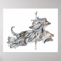 Afghan Hound Carousel Jump Poster