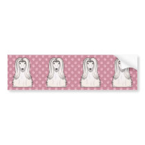 Afghan Hound Cartoon Paws Bumper Stickers