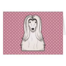 Afghan Hound Cartoon Paws Cards