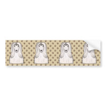 Afghan Hound Cartoon Portrait Bumper Stickers