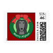 Afghan Hound Christmas Stamp
