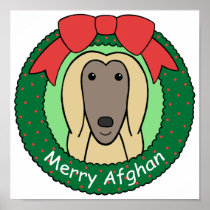 Afghan Hound Christmas Print