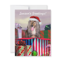 Afghan Hound Christmas Surprise Personalized Invitation