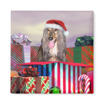 Afghan Hound Christmas Surprise Magnets