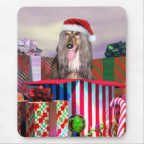 Afghan Hound Christmas Surprise Mouse Mat