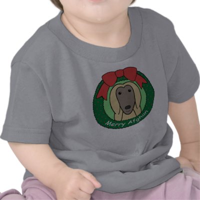 Afghan Hound Christmas Tshirts by dogcartoons