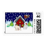 Afghan Hound Country Christmas postage