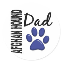 Afghan Hound Dad 2 Round Sticker