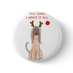 Afghan Hound Dear Santa Pin