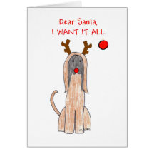 Afghan Hound Dear Santa Greeting Card