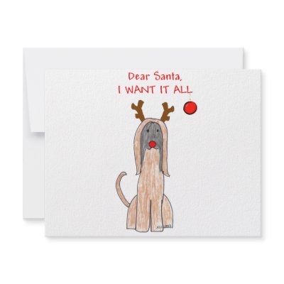 Afghan Hound Dear Santa Invites by giftsjustforuholiday